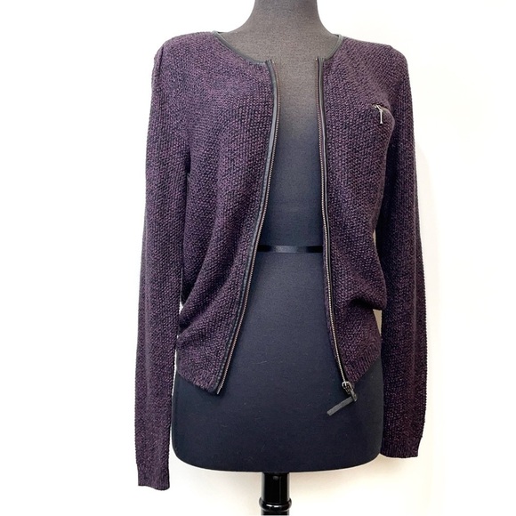 Trouve – Purple and Black Zip Up Knit Jacket – SZ XS Business Career - Picture 5 of 11